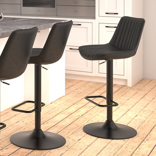 Height Adjustable Bar Stools | Set of 2 | Kosi Black - Your Bar Stools Canada