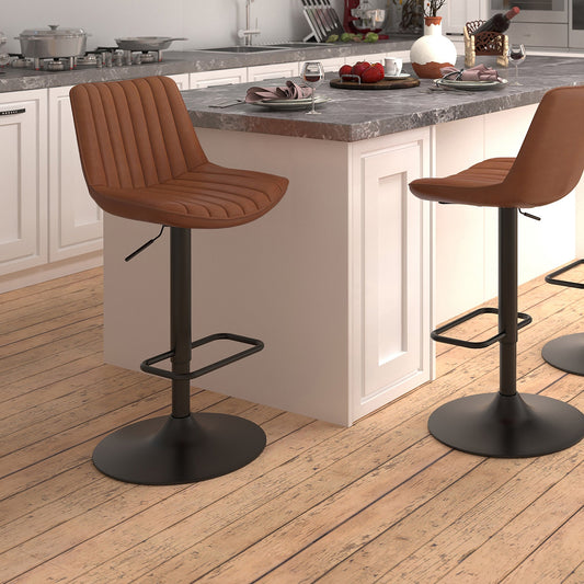 Height Adjustable Bar Stools | Set of 2 | Kosi Caramel - Your Bar Stools Canada