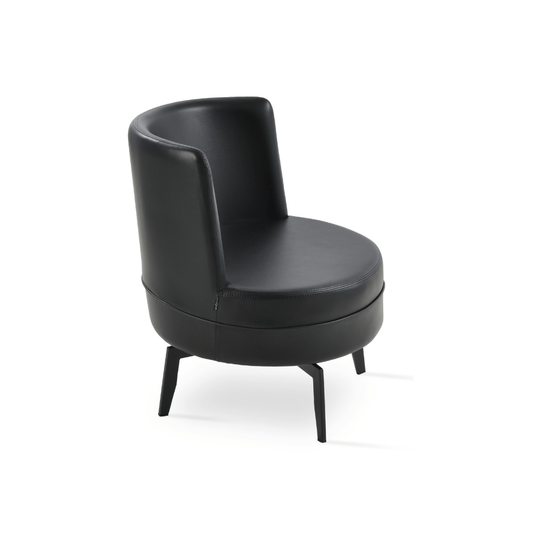 Hilton Black Swivel Barrel Chair - Your Bar Stools Canada