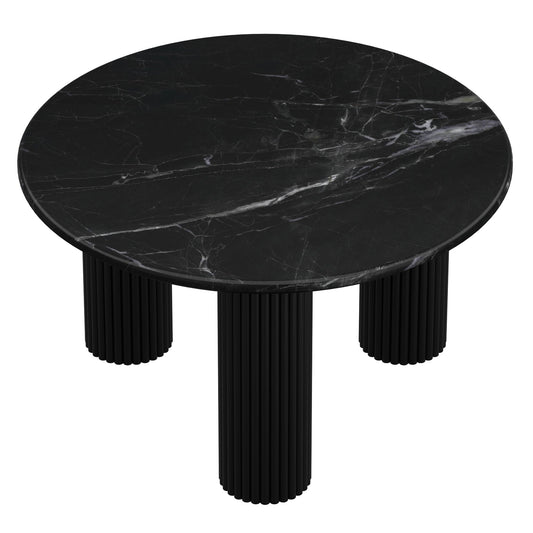Jilsa Black Round Marble Coffee Table - Your Bar Stools Canada