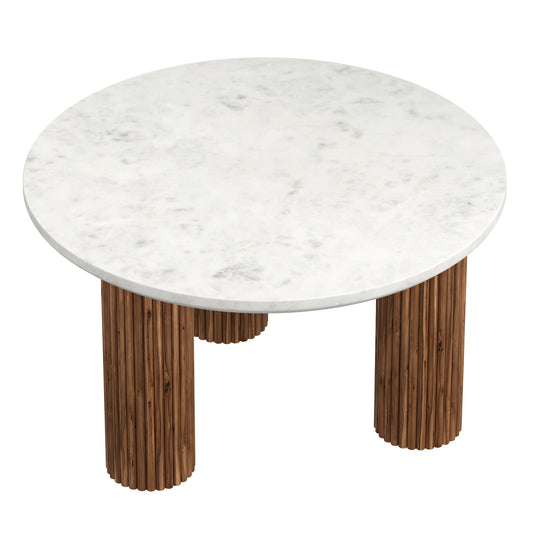 Jilsa White Round Marble Coffee Table - Your Bar Stools Canada