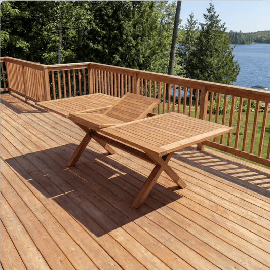 Kleopatra 7 Piece Extendable Teak Outdoor Dining Set for 6 - Your Bar Stools Canada