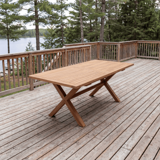 Kleopatra 7 Piece Extendable Teak Outdoor Dining Set for 6 - Your Bar Stools Canada