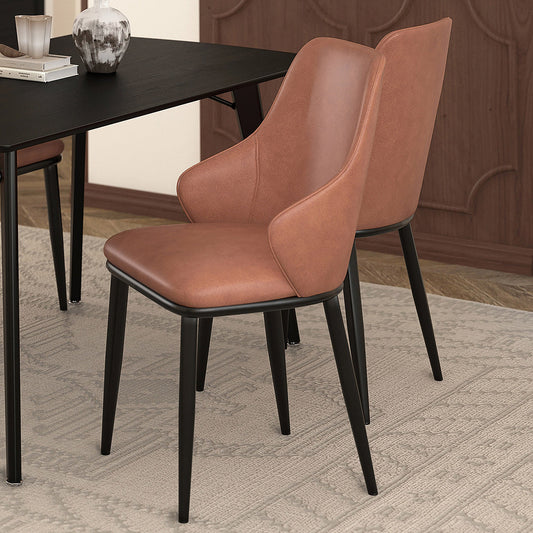 Leather Dining Chairs | Set of 2 | Kash Brown - Your Bar Stools Canada