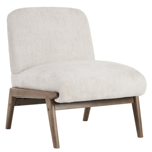 Lisson Beige Velvet Accent Chair Walnut Legs - Your Bar Stools Canada