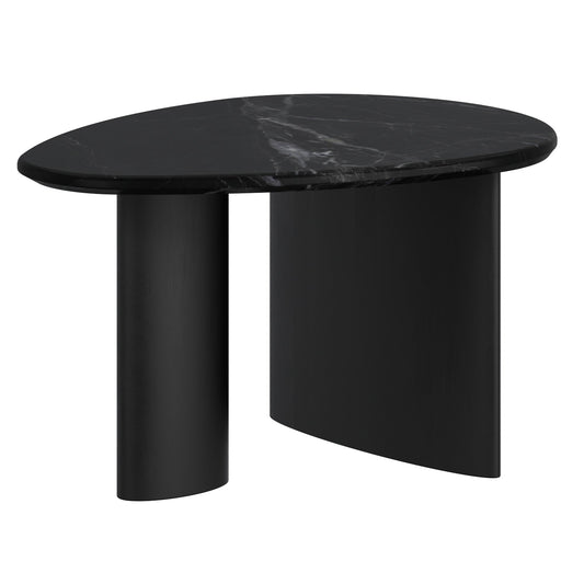 Lyriq Black Oval Marble Coffee Table - Your Bar Stools Canada