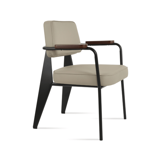 Metal Dining Chairs Prouve Cream Armchair - Your Bar Stools Canada