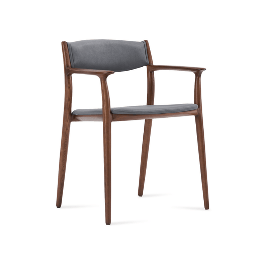 Monaco Mid Century Armchair Grey Leather - Your Bar Stools Canada
