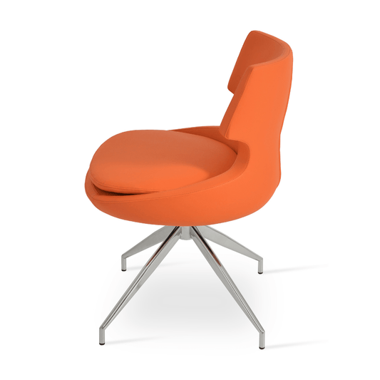Orange Swivel Leather Chair | Patara Spider