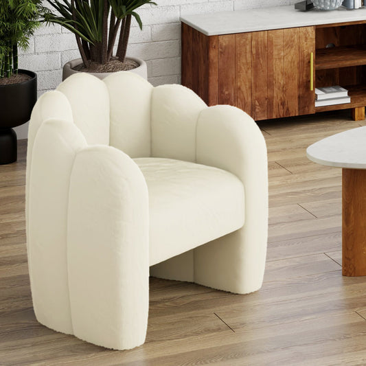 Pandora Cream Velvet Accent Chair - Your Bar Stools Canada