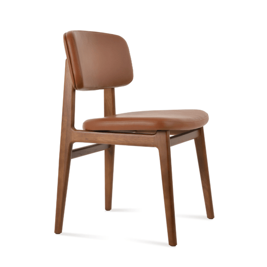 Paros Cognac Modern Walnut Dining Chairs - Your Bar Stools Canada