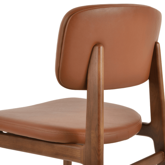 Paros Cognac Modern Walnut Dining Chairs - Your Bar Stools Canada