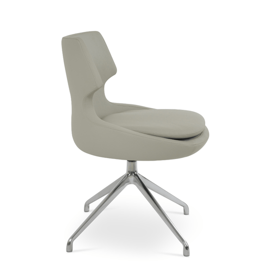 Patara Swivel Kitchen Chairs | Cream Leather - Your Bar Stools Canada