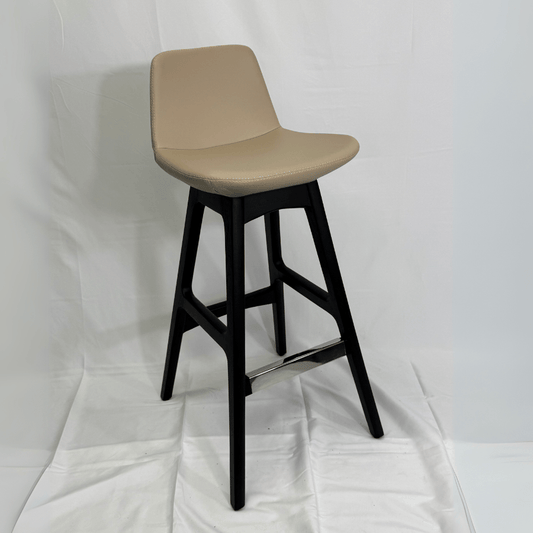 Pera Cream Black Wood Bar Stools - Your Bar Stools Canada