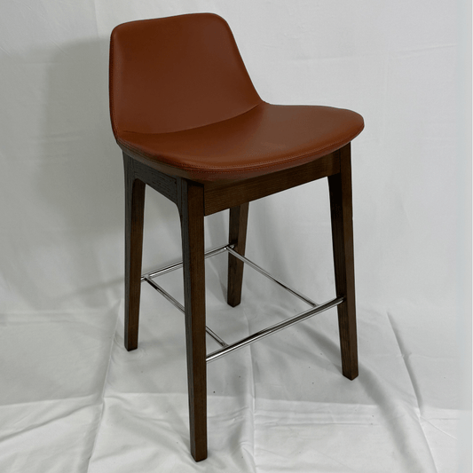 Pera HB Brown Leather Bar Stools - Your Bar Stools Canada