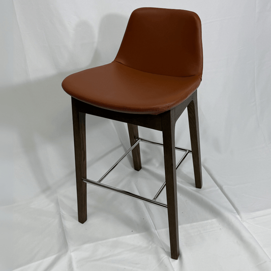Pera HB Brown Leather Bar Stools - Your Bar Stools Canada
