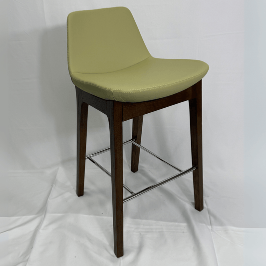 Pera HB Green Leather Bar Stools - Your Bar Stools Canada