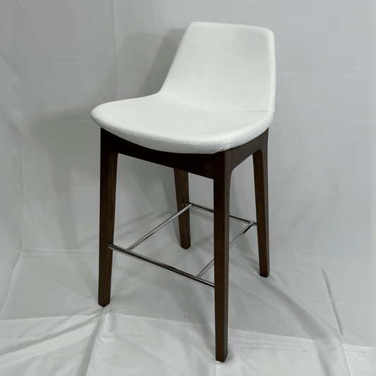 Pera HB White Leather Bar Stools - Your Bar Stools Canada