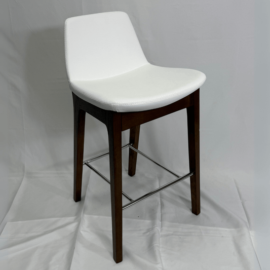 Pera HB White Leather Bar Stools - Your Bar Stools Canada