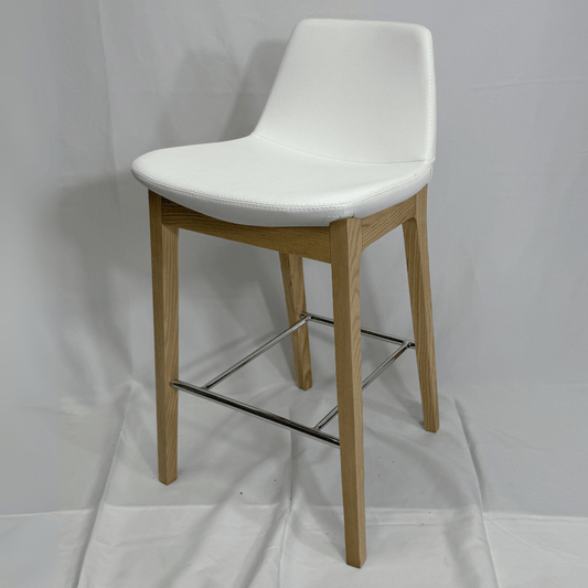 Pera HB White Leather Counter Stools - Your Bar Stools Canada