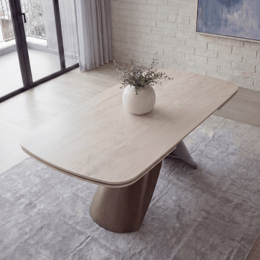 Perge Extendable Travertine Dining Set with 6 Almeria Chairs - Your Bar Stools Canada