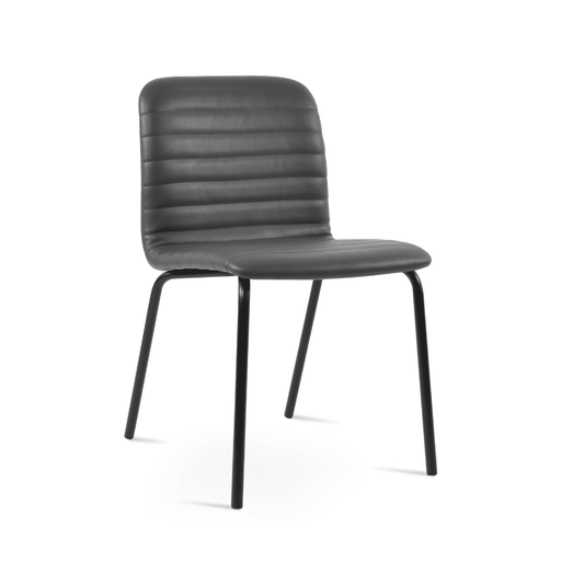 Restaurant Chair | Isa Grey on Black Metal Base - Your Bar Stools Canada