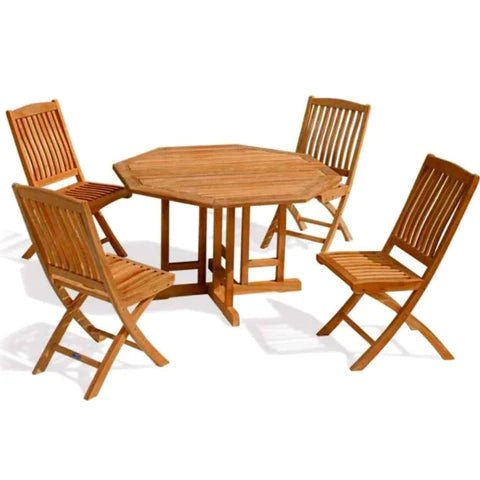Teak Outdoor Dining Set for 4 - Your Bar Stools Canada