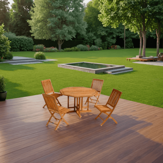 Teak Outdoor Dining Set for 4 - Your Bar Stools Canada