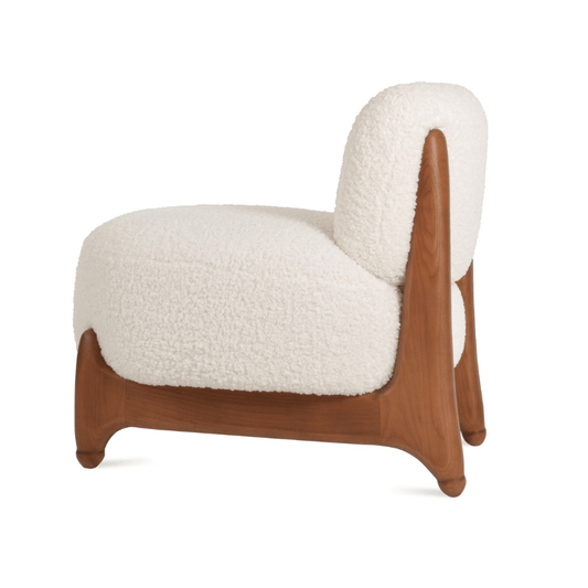 Ryoichi White Single Sofa Chair Walnut - Your Bar Stools Canada