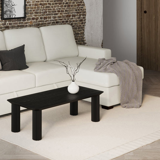 Sangra Black Wood Rectangle Coffee Table - Your Bar Stools Canada