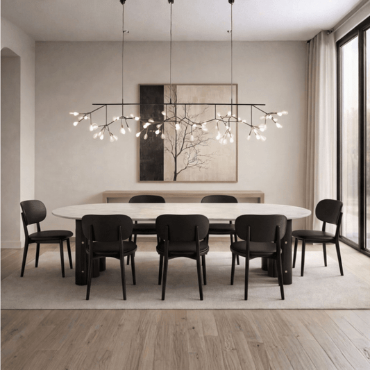 Sanremo Marble Dining Set with 8 Aaron Chairs - Your Bar Stools Canada