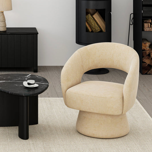 Santo Cream Velvet Swivel Chair - Your Bar Stools Canada