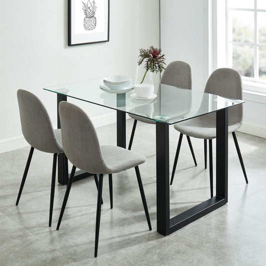 Square Glass Dining Table Franco Black - Your Bar Stools Canada