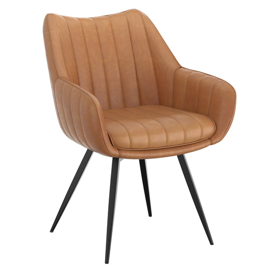 Swivel Dining Chairs | Set of 2 | Talon Brown Leather - Your Bar Stools Canada