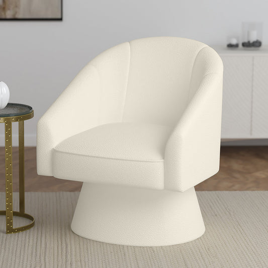 Tilsy Cream Boucle Swivel Chair - Your Bar Stools Canada