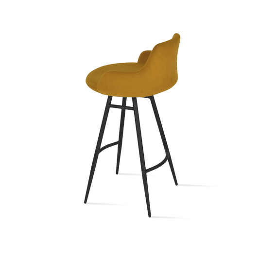 Velvet Bar Stools Dervish Black Galata - Your Bar Stools Canada