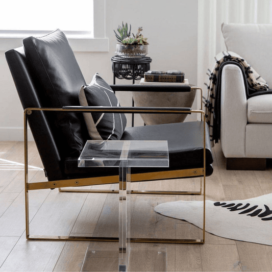 Zara Black Leather Lounge Chair - Your Bar Stools Canada