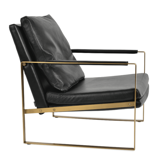 Zara Black Leather Lounge Chair - Your Bar Stools Canada