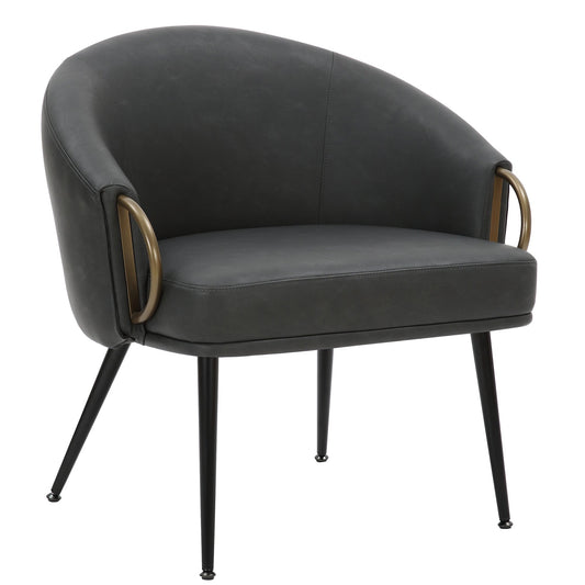Zita Black Leather Accent Chair - Your Bar Stools Canada