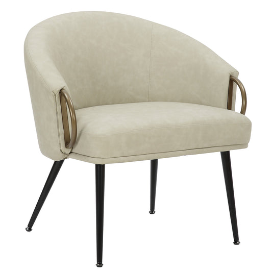 Zita Cream Leather Accent Chair - Your Bar Stools Canada
