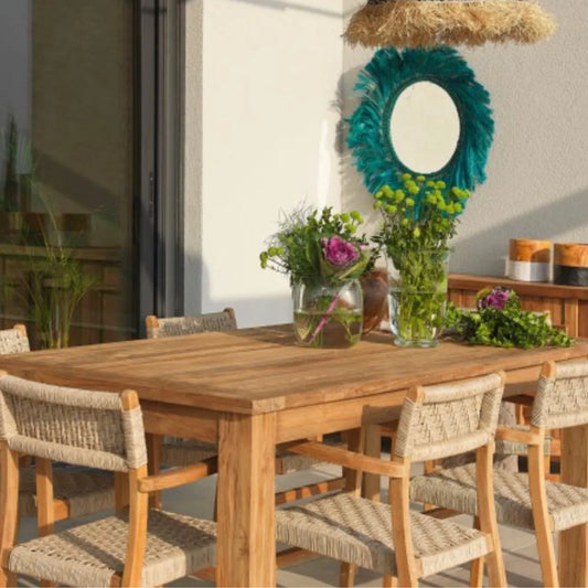 Teak Outdoor Dining Set for 6 Nardo - Your Bar Stools Canada