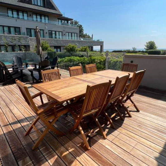 9 Piece Teak Outdoor Teak Dining Set - Your Bar Stools Canada