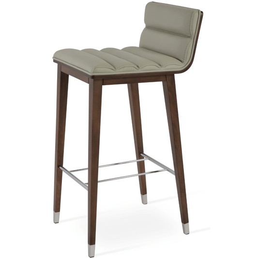 Corona Comfort Wood Counter Top Stools Leather - Your Bar Stools Canada