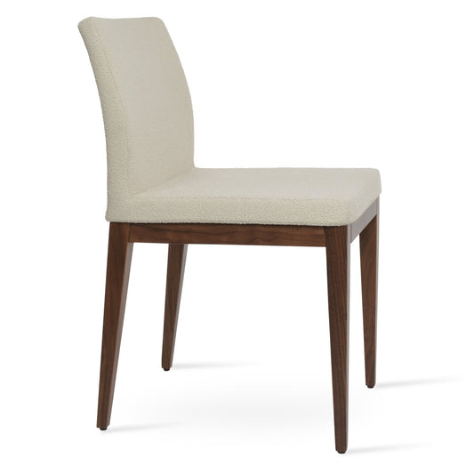 Cream Boucle Dining Chairs Aria Wood - Your Bar Stools Canada