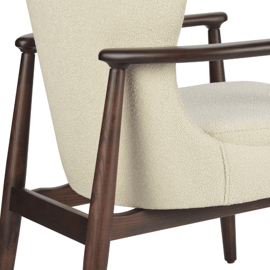 Cream Boucle Wooden Armchair Bonaldo - Your Bar Stools Canada