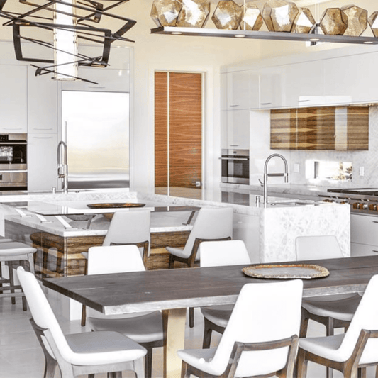 Eiffel Wood Leather Dining Chairs White - Your Bar Stools Canada