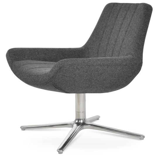 Grey Swivel Armchair Bellagio - Your Bar Stools Canada