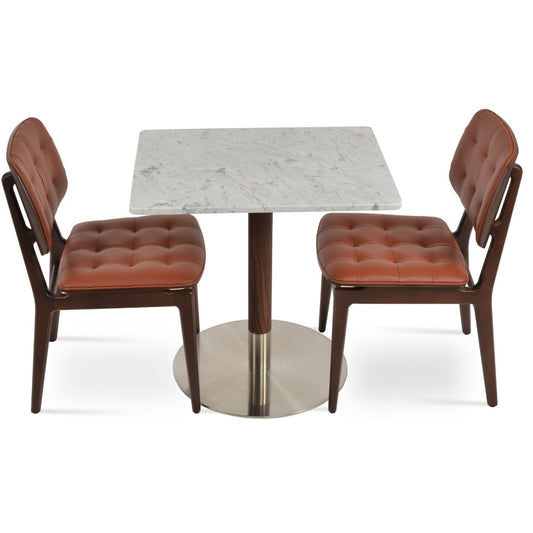 Brown Leather Tufted Chair Valencia - Your Bar Stools Canada