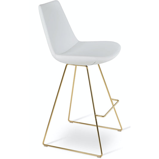 Eiffel Gold Wire Metal Counter Top Stools White - Your Bar Stools Canada