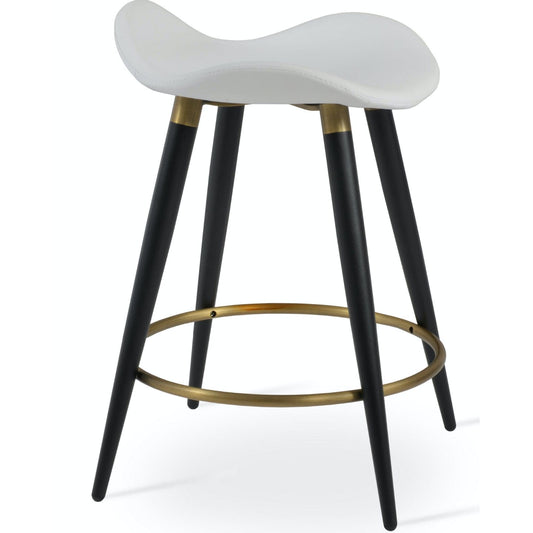 Falcon Ana Black Metal Counter Top Stools White - Your Bar Stools Canada